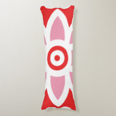 Coussins Longs un motif rouge et blanc avec une fleur (Devant (Vertical))