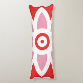 Coussins Longs un motif rouge et blanc avec une fleur (Dos (Vertical))