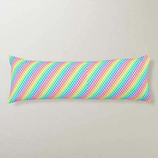 Coussins Longs Un oreiller arc-en-ciel vibrant avec des rangées d (Devant)