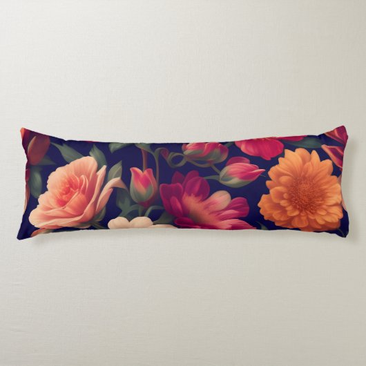 Coussins Longs Un papier peint avec un motif floral (Devant)