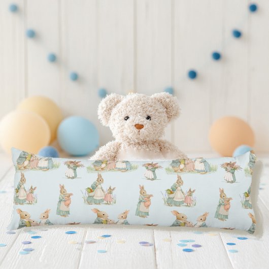 Coussins Longs une famille de lapins mignons avec un bébé