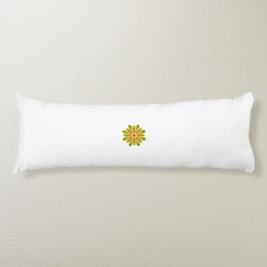 Coussins Longs une fleur verte et rouge aux points noirs (Devant)