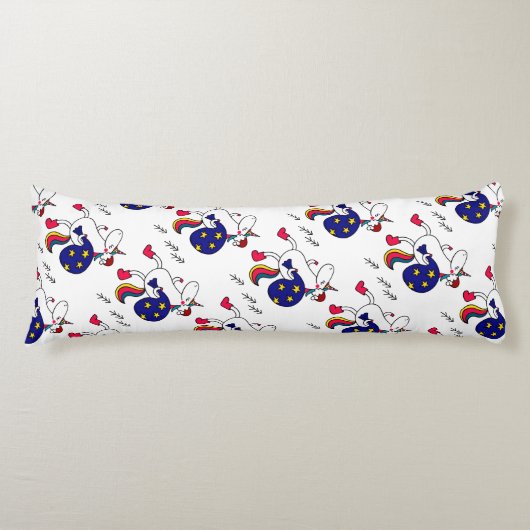 Coussins Longs Unicorne et Noël. (Devant)