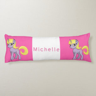 Coussins Longs Unicorne rose
