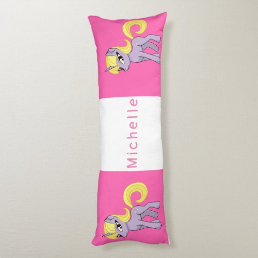 Coussins Longs Unicorne rose (Dos (Vertical))