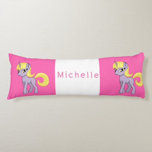 Coussins Longs Unicorne rose (Devant)