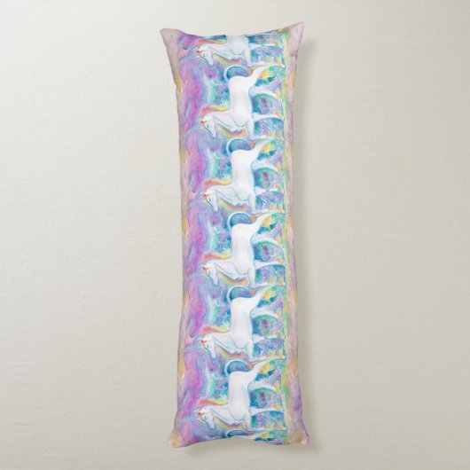 Coussins Longs Unicornes aquarelle (Dos (Vertical))