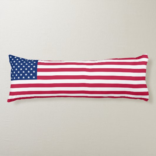 Coussins Longs USA American Flag Stripes Patriotique Body Pillow (Devant)