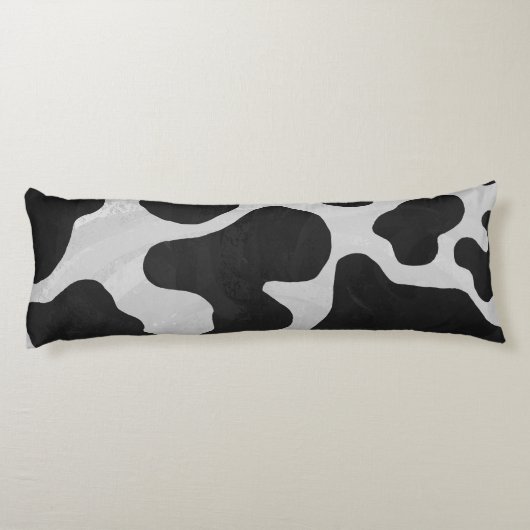 Coussins Longs Vache Noir et Blanc Silhouette (Dos)