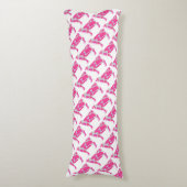 Coussins Longs Vache rose chaud et blanc Silhouette (Devant (Vertical))