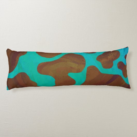 Coussins Longs Vache Silhouette Brown et Turquoise (Dos)