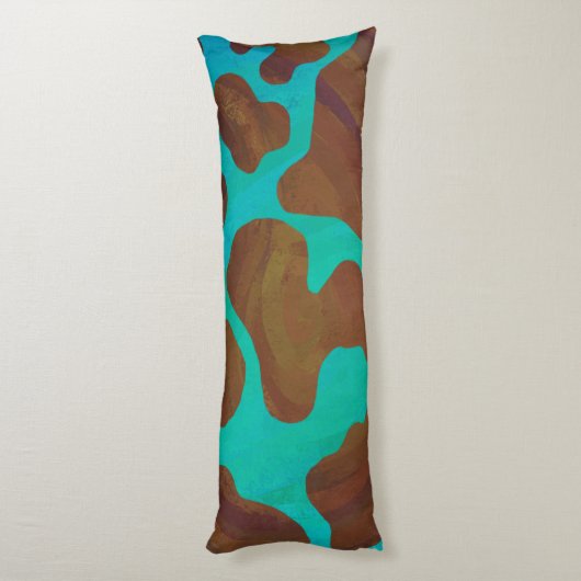 Coussins Longs Vache Silhouette Brown et Turquoise (Dos (Vertical))