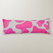 Coussins Longs Vache Silhouette Rose Chaud et Blanc (Dos)