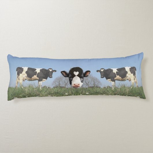 Coussins Longs Vaches de campagne et visage de vache personnalisa (Dos)