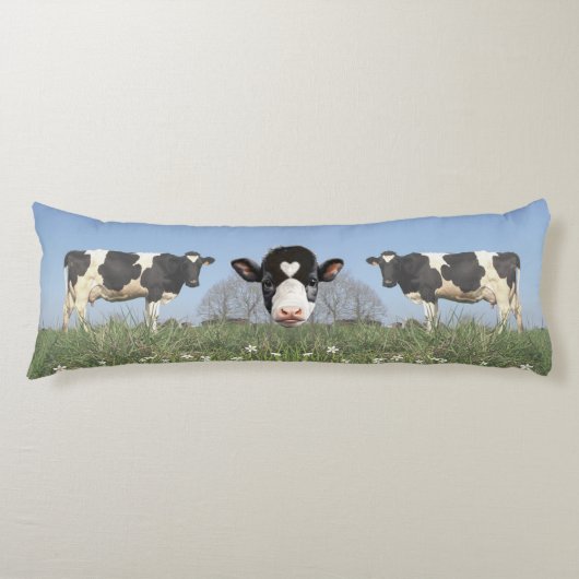 Coussins Longs Vaches de campagne et visage de vache personnalisa (Devant)