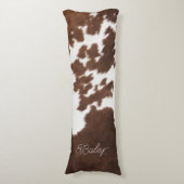 Coussins Longs Vachette Brown et blanche (Devant (Vertical))