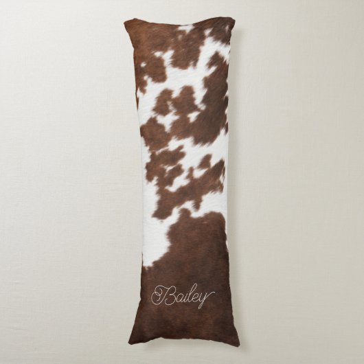 Coussins Longs Vachette Brown et blanche (Devant (Vertical))