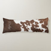 Coussins Longs Vachette Brown et blanche (Devant)