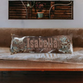 Coussins Longs Vachette de l'Ouest rustique Nom en cuir Brown