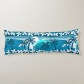 Coussins Longs vague de surf tropicale avec palmiers (Dos)
