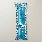 Coussins Longs vague de surf tropicale avec palmiers (Dos (Vertical))