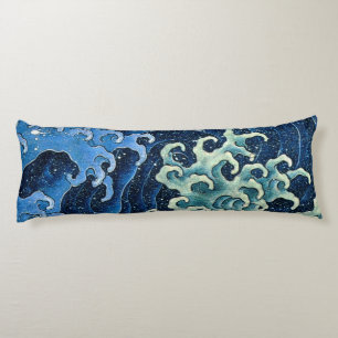 Coussins Longs Vague féminine de Hokusai Océan Vintage