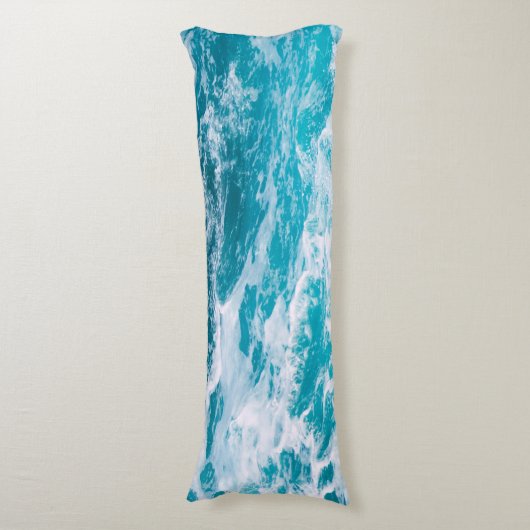 Coussins Longs Vagues de l'océan bleu (Devant (Vertical))