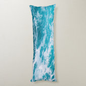 Coussins Longs Vagues de l'océan bleu (Dos (Vertical))