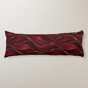 Coussins Longs Vagues de marbre rouge burgundy élégantes avec acc