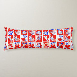 Coussins Longs Valentine Retro Love Hugs Motif