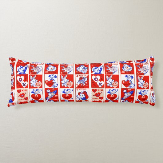 Coussins Longs Valentine Retro Love Hugs Motif (Devant)