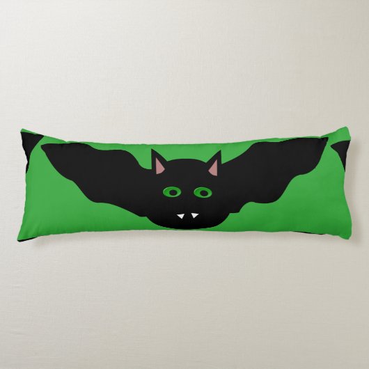 Coussins Longs Vampire Chat Face Bat Halloween Oreiller Corps (Devant)