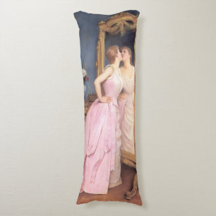 Coussins Longs Vanité (Belle femme devant un miroir)
