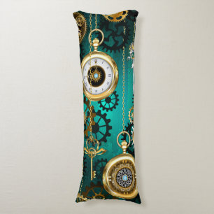 Coussins Longs Veille bijoux Steampunk sur un Arrière - plan vert