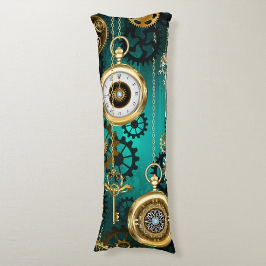 Coussins Longs Veille bijoux Steampunk sur un Arrière - plan vert (Devant (Vertical))