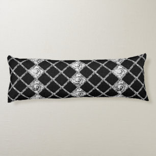 Coussins Longs vérifier le motif noir blanc