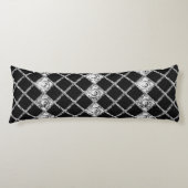 Coussins Longs vérifier le motif noir blanc (Devant)