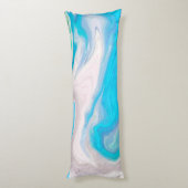 Coussins Longs Verre de mer Bleu et Marbre vert Fluide Art (Dos (Vertical))