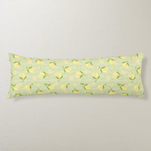 Coussins Longs Vert citron motif