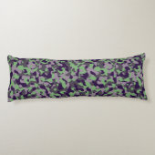 Coussins Longs vert délavé et camouflage abstrait violet (Dos)