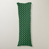 Coussins Longs Vert émeraude motif hexagone noir (Devant (Vertical))