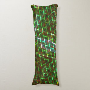 Coussins Longs Vert et taché, rayures et effet de mur