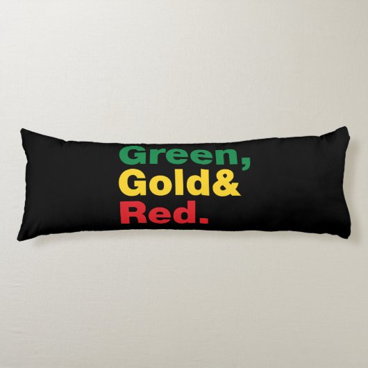 Coussins Longs Vert, Or & Rouge. (Devant)