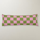 Coussins Longs Vert rose À damiers En vichy Motif (Dos)