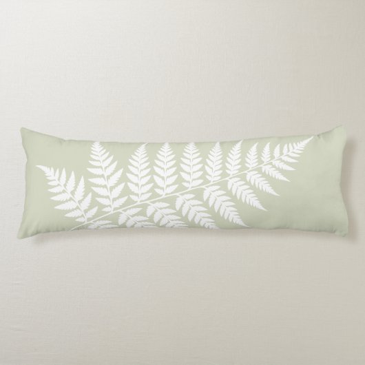 Coussins Longs Vert sauge clair fougère blanche simplement raffin (Devant)