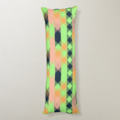 Coussins Longs vert, saumon, géométrique orange (Dos (Vertical))