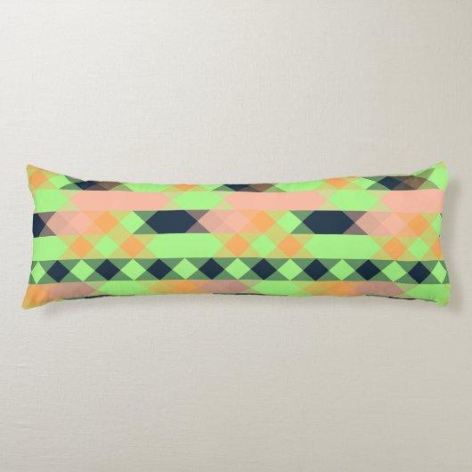 Coussins Longs vert, saumon, géométrique orange (Devant)