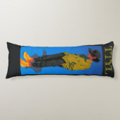 Coussins Longs Vibes, en bleu, (Devant)