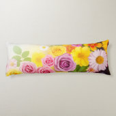 Coussins Longs Vibrant Floral Gradient Art – Pink Yellow Purple (Dos)