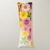 Coussins Longs Vibrant Floral Gradient Art – Pink Yellow Purple (Devant (Vertical))